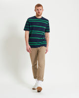 MIXED STRIPE TEE DARK NAVY
