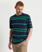 MIXED STRIPE TEE DARK NAVY