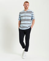 MIXED STRIPE TEE ICE BLUE