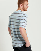 MIXED STRIPE TEE ICE BLUE