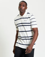 MIXED STRIPE POLO SNOW WHITE