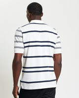 MIXED STRIPE POLO SNOW WHITE
