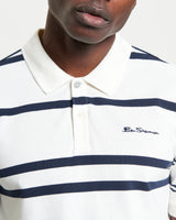 MIXED STRIPE POLO SNOW WHITE