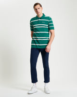 MIXED STRIPE POLO FRASER GREEN