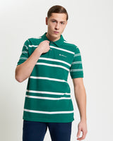 MIXED STRIPE POLO FRASER GREEN