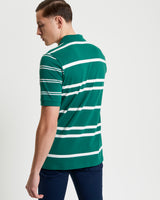 MIXED STRIPE POLO FRASER GREEN