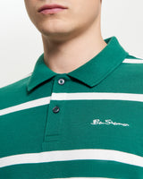 MIXED STRIPE POLO FRASER GREEN