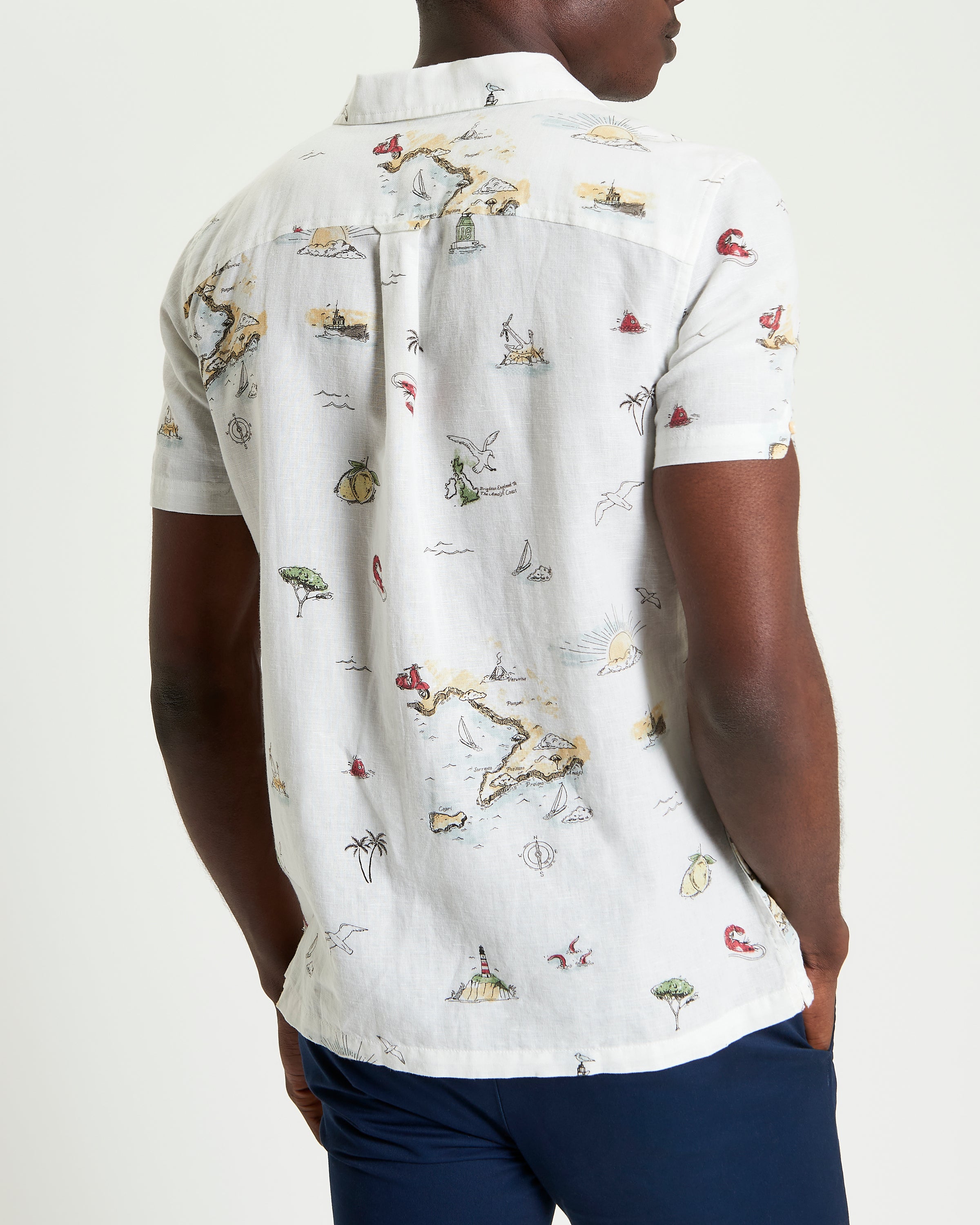 BRIGHTON TO AMALFI PRINT SHIRT SNOW