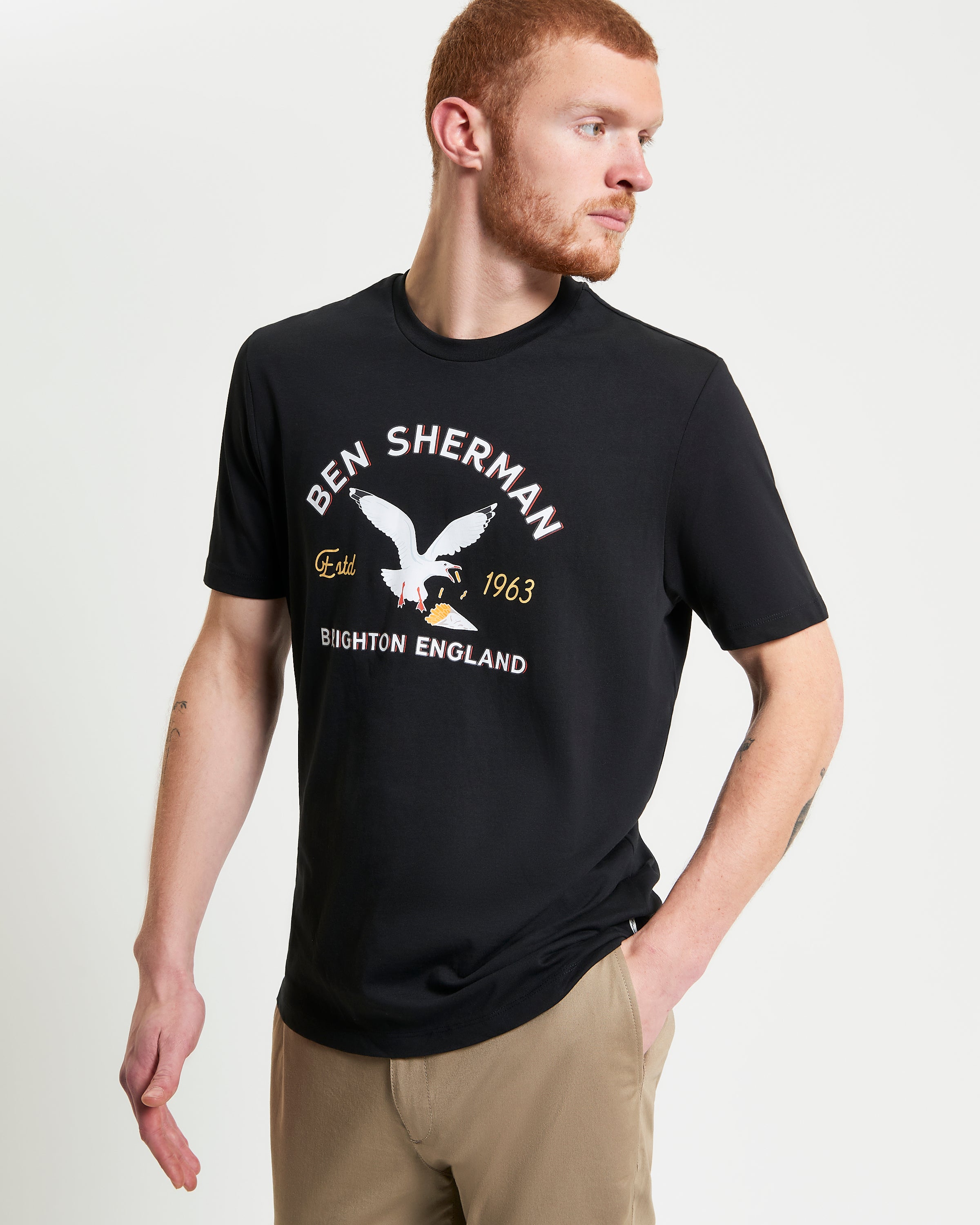 BRIGHTON SEAGULL TEE BLACK