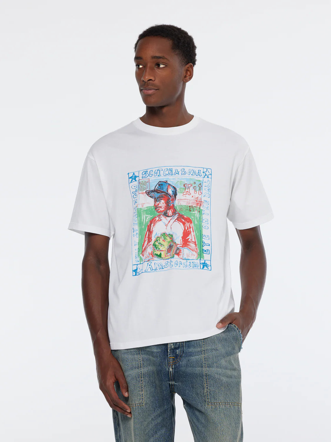 BASEBALL ARTWORK RELAXED T-SHIRT WHITE
