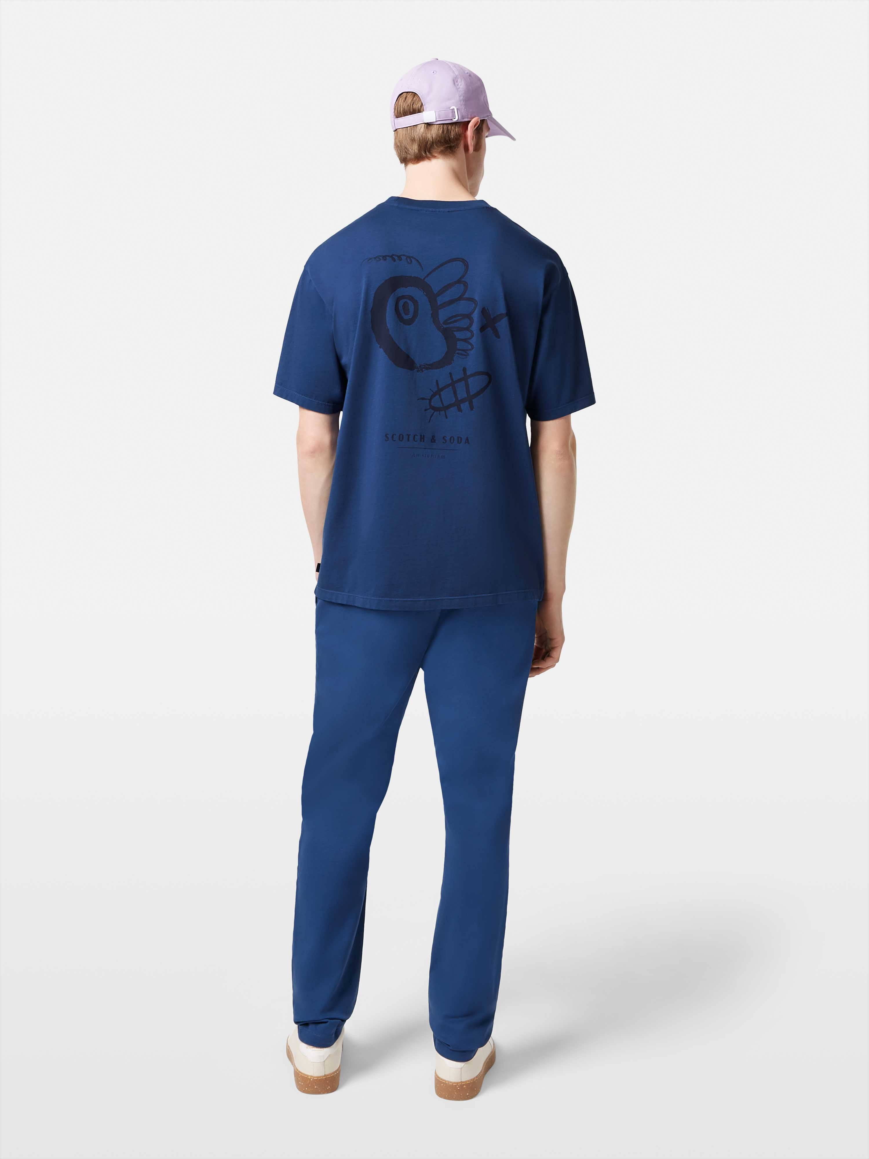 RELAXED FIT PRINTED ARTWORK T-SHIRT ATLANTIC BLUE