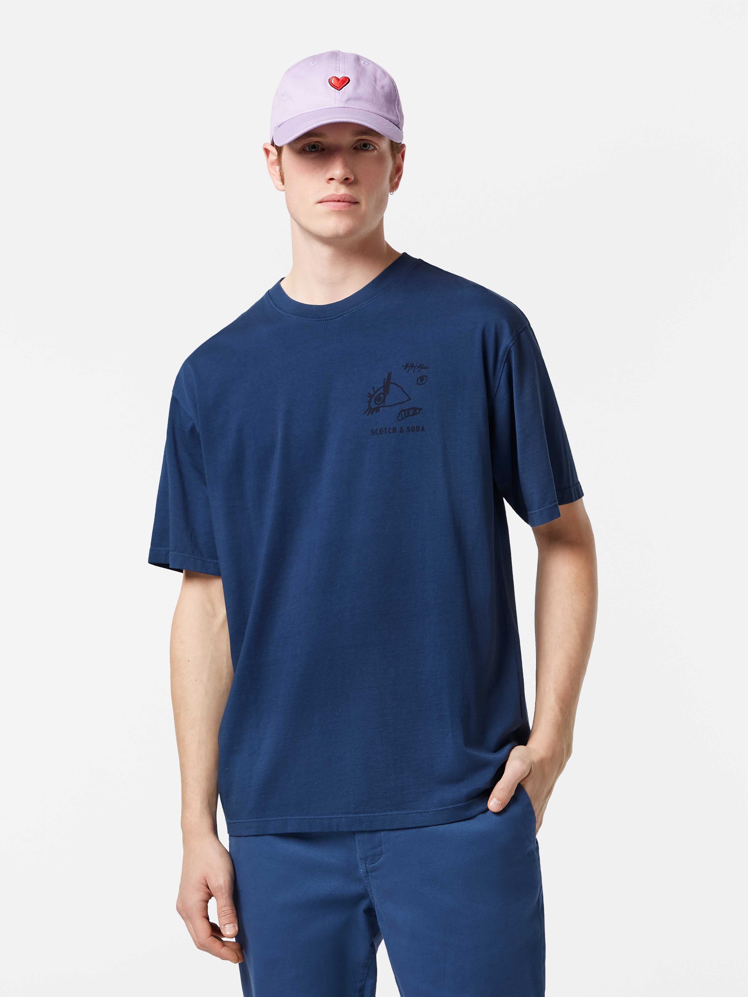 RELAXED FIT PRINTED ARTWORK T-SHIRT ATLANTIC BLUE
