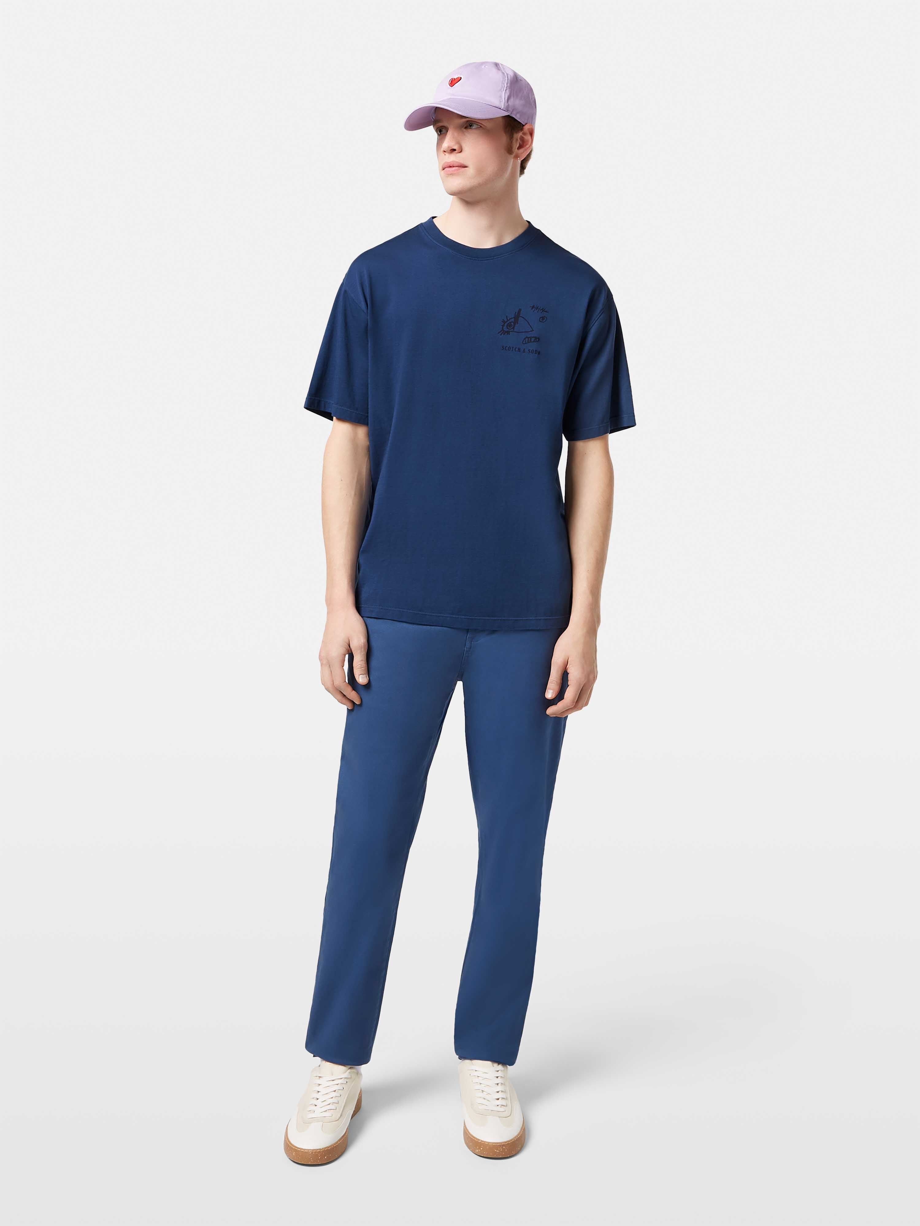 RELAXED FIT PRINTED ARTWORK T-SHIRT ATLANTIC BLUE