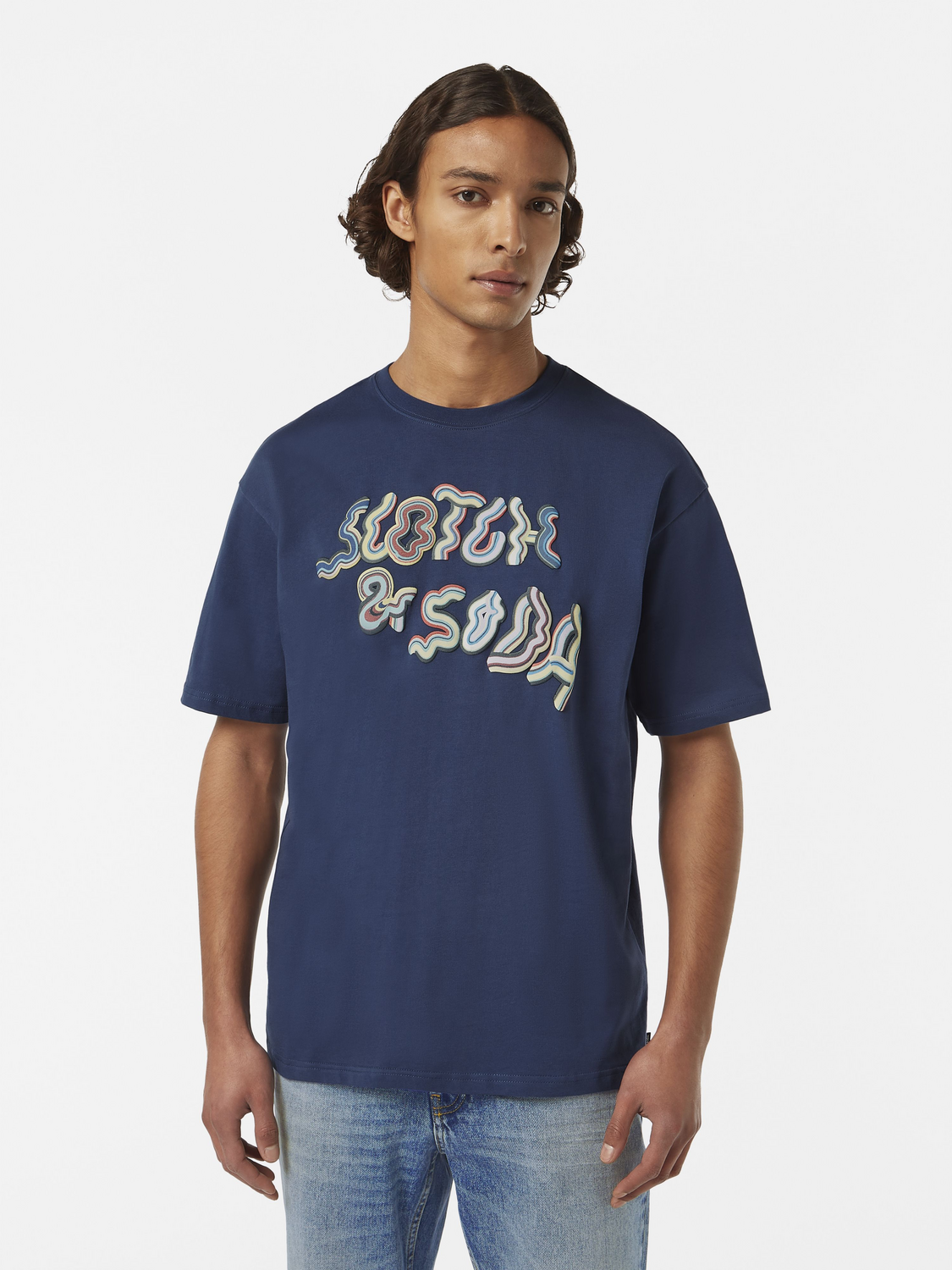 RELAXED FIT LOGO ARTWORK T-SHIRT ATLANTIC BLUE