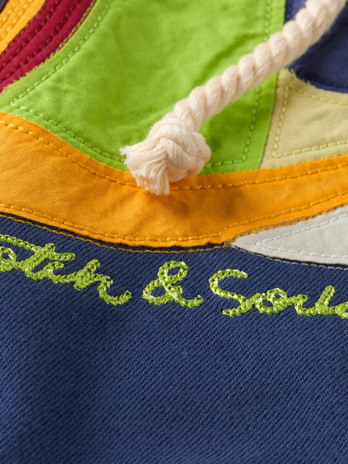 LOOSE FIT APPLIQUE HOODIE ATLANTIC BLUE