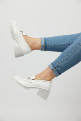 ZOEY LOAFER WHITE CROC LEATHER