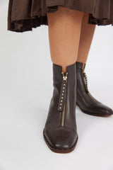 FRIDAYS ANKLE BOOT CHOCOLATE LEATHER