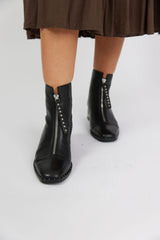 FRIDAYS ANKLE BOOT BLACK LEATHER