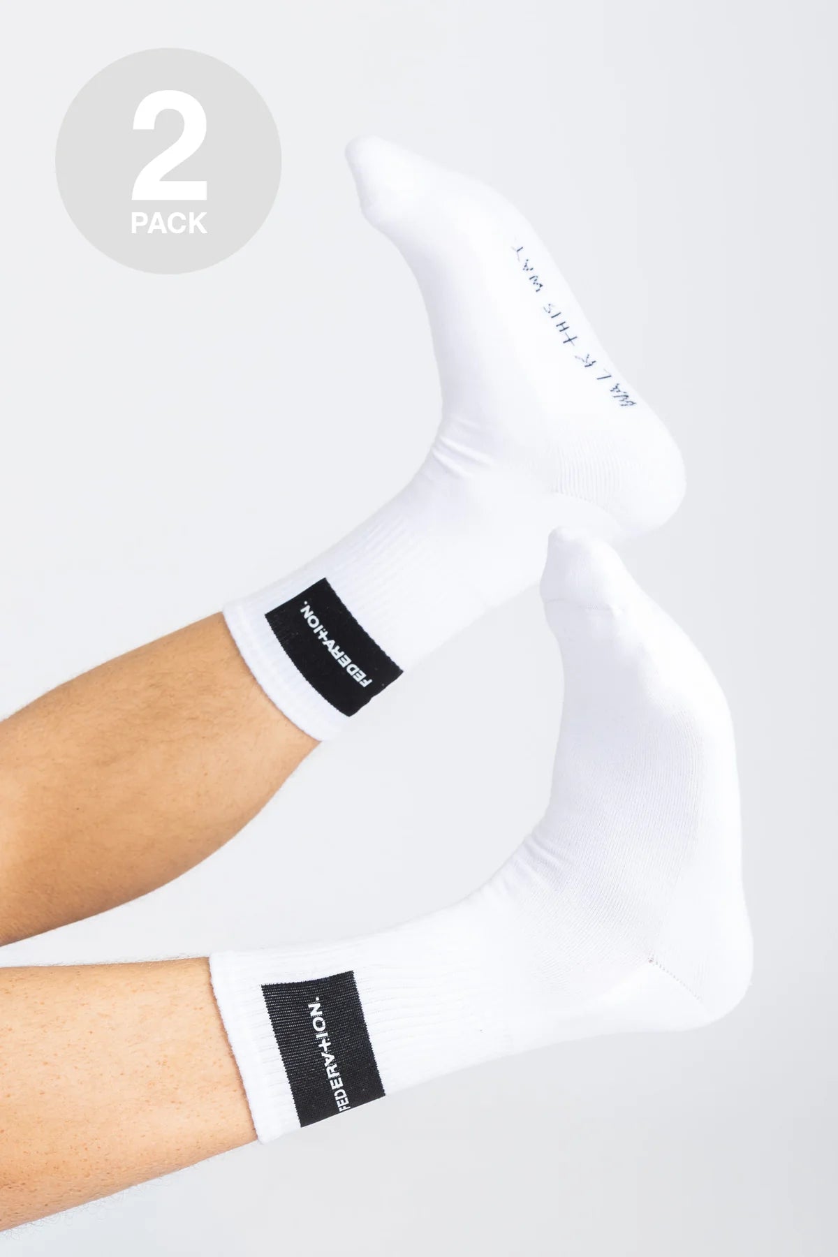 BADGE SOCKS 2PK WHITE