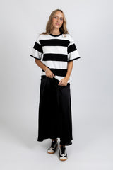 Striped Tour Tee Black White