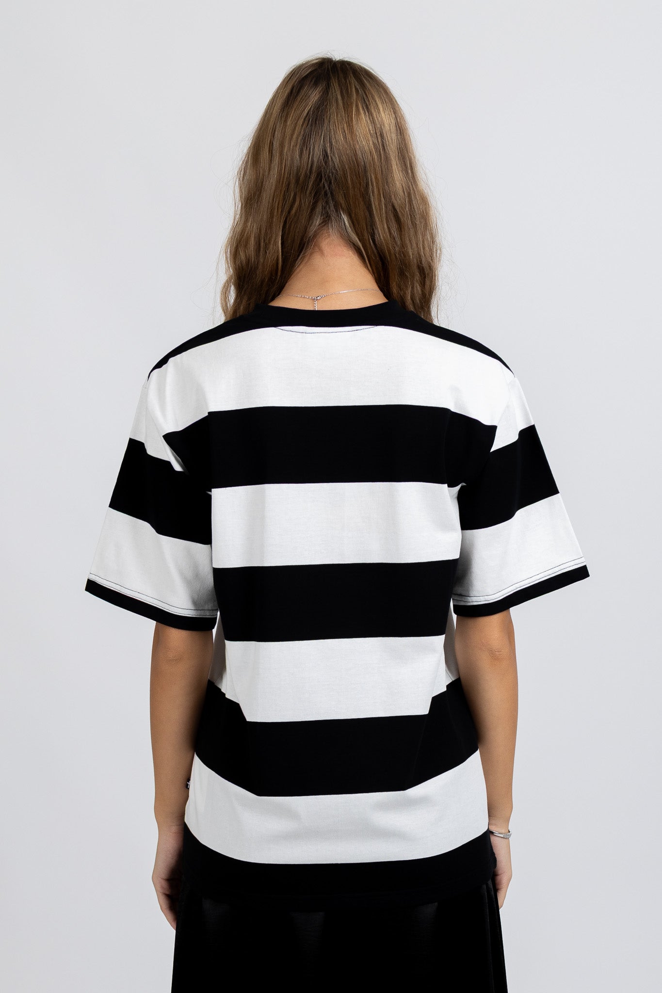 Striped Tour Tee Black White