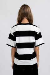 Striped Tour Tee Black White