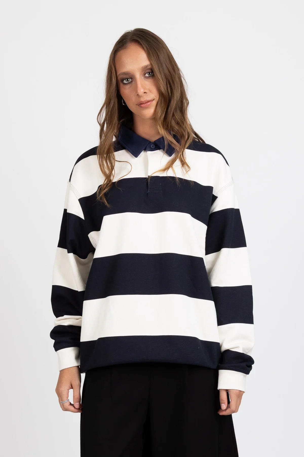 STRIPED CLUB POLO NAVY WHITE STRIPE