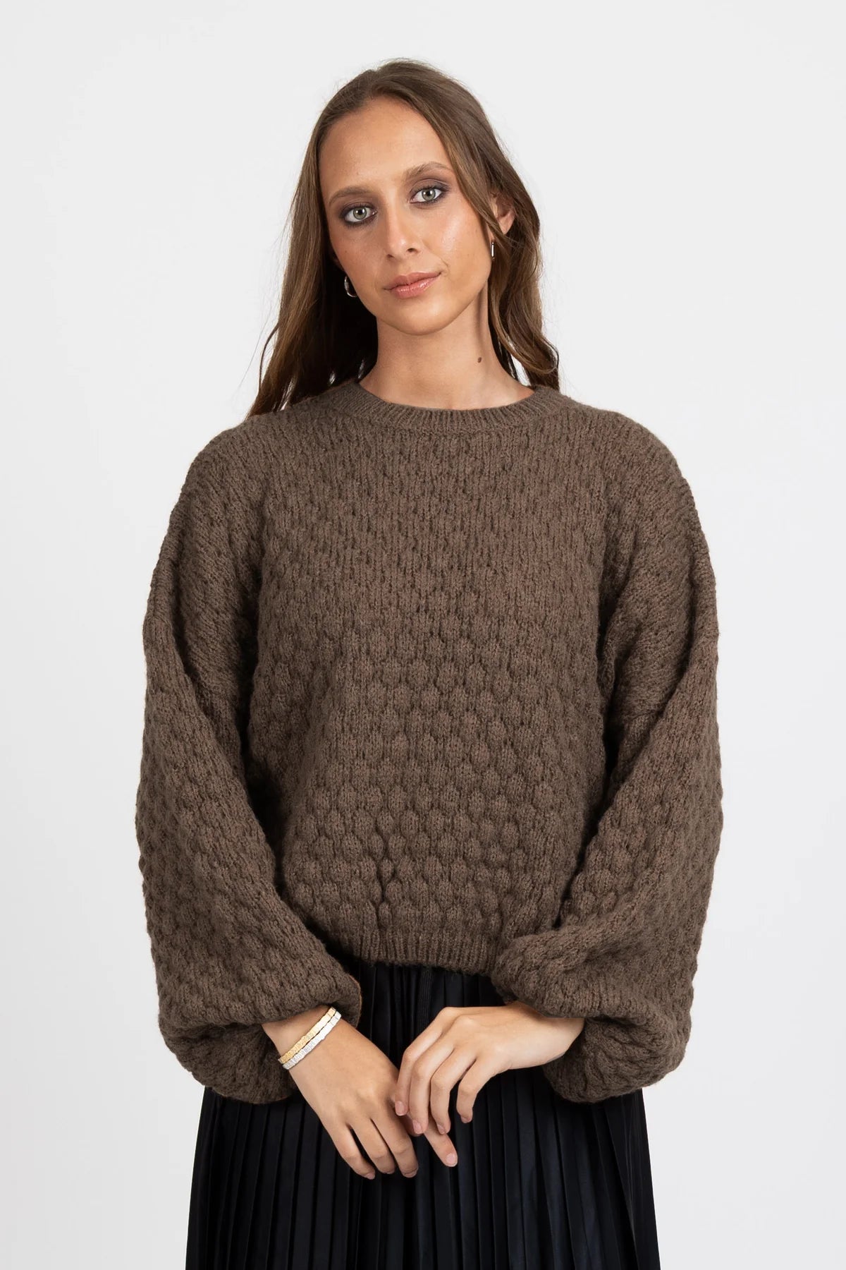 HONEYCOMB KNIT CHOCOLATE