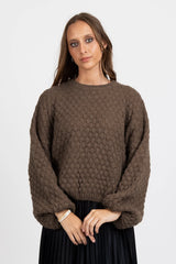HONEYCOMB KNIT CHOCOLATE