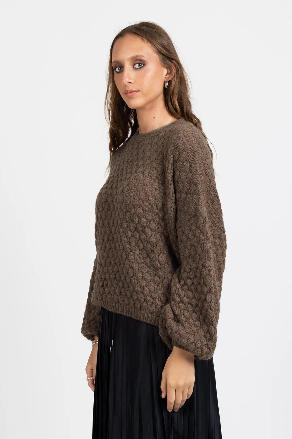 HONEYCOMB KNIT CHOCOLATE