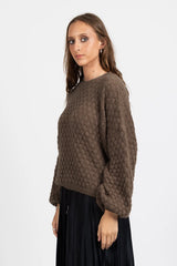 HONEYCOMB KNIT CHOCOLATE