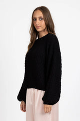 HONEYCOMB KNIT BLACK