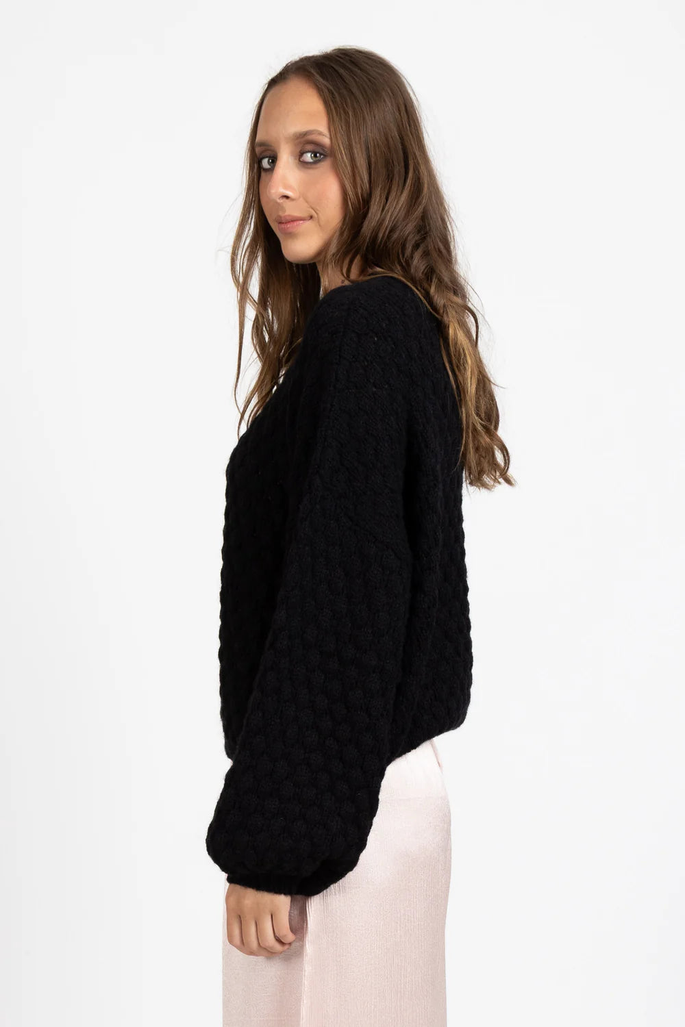 HONEYCOMB KNIT BLACK