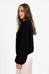 HONEYCOMB KNIT BLACK