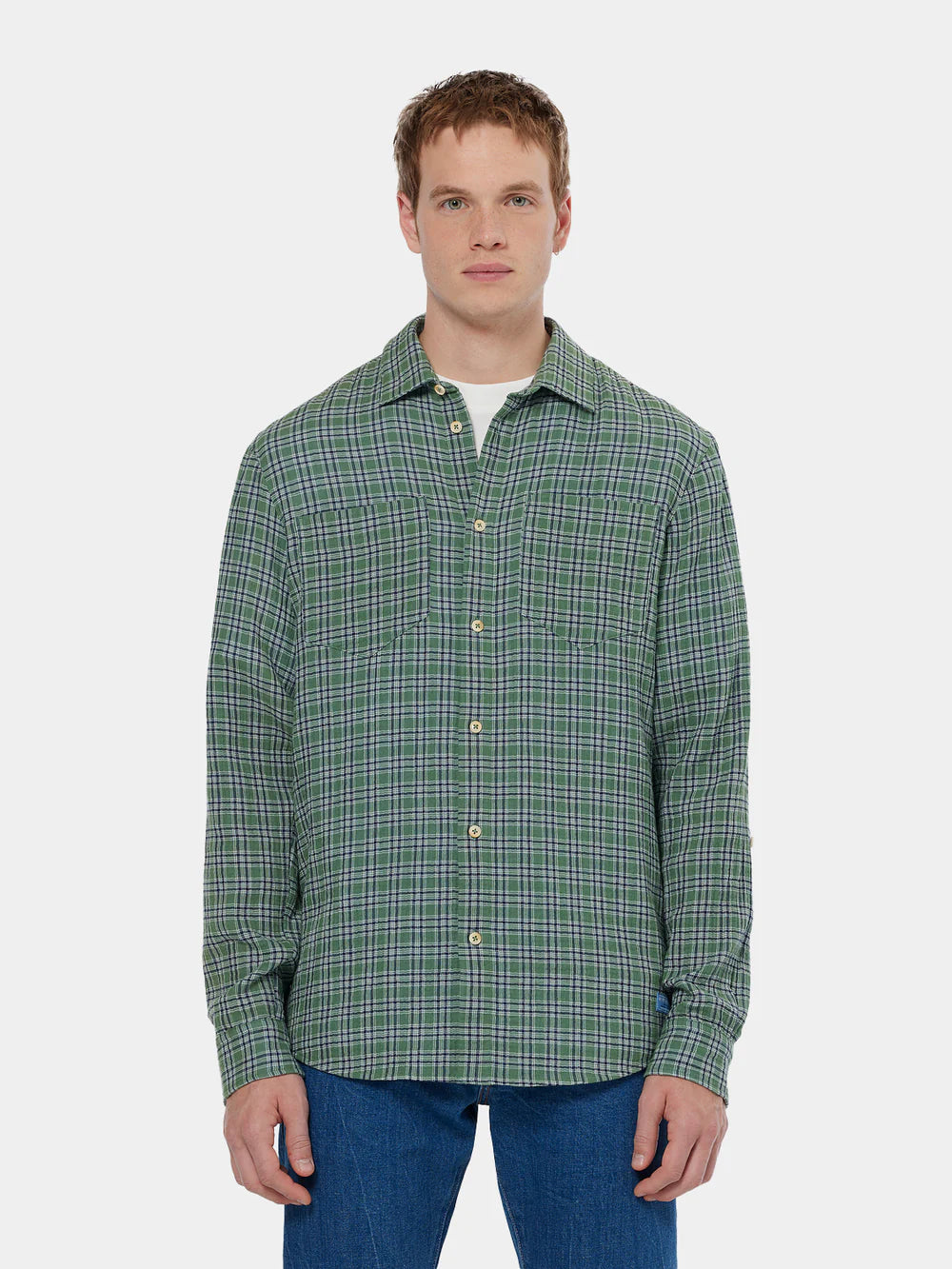 DOUBLE FACE CHECK SHIRT SAGE GREEN