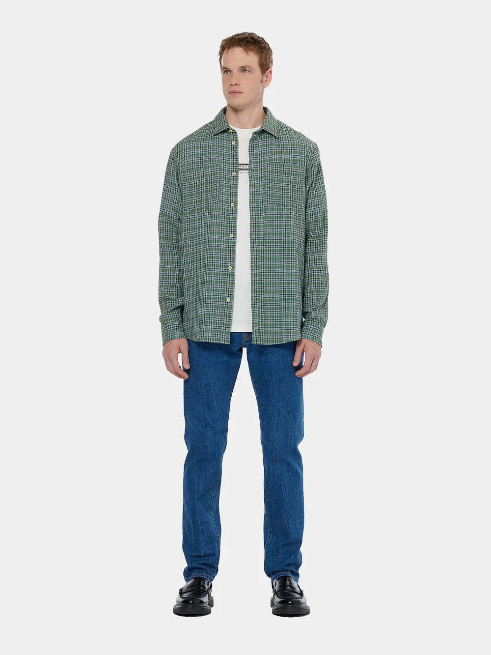 DOUBLE FACE CHECK SHIRT SAGE GREEN