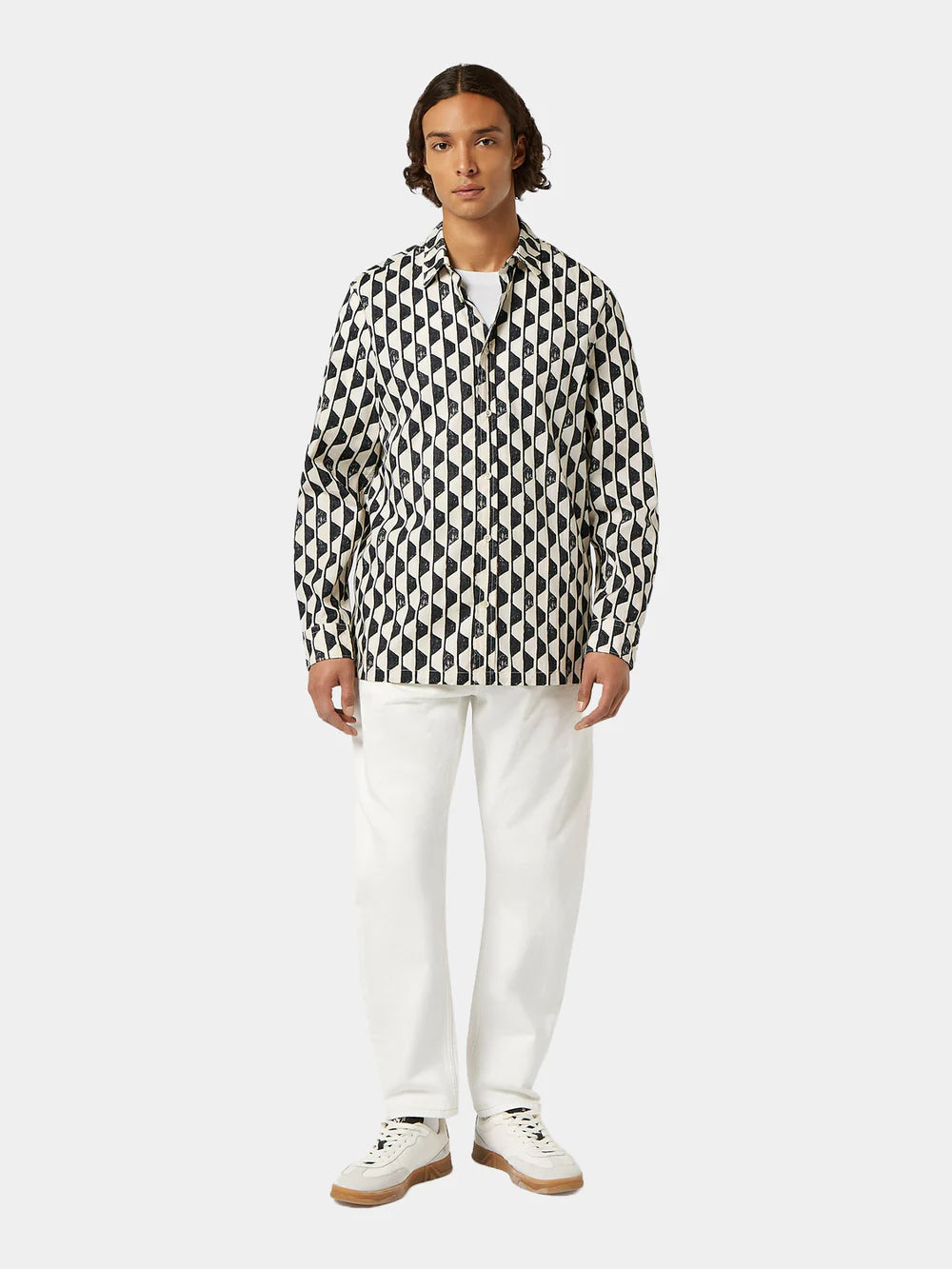 GEO PRINT SHIRT WHITE