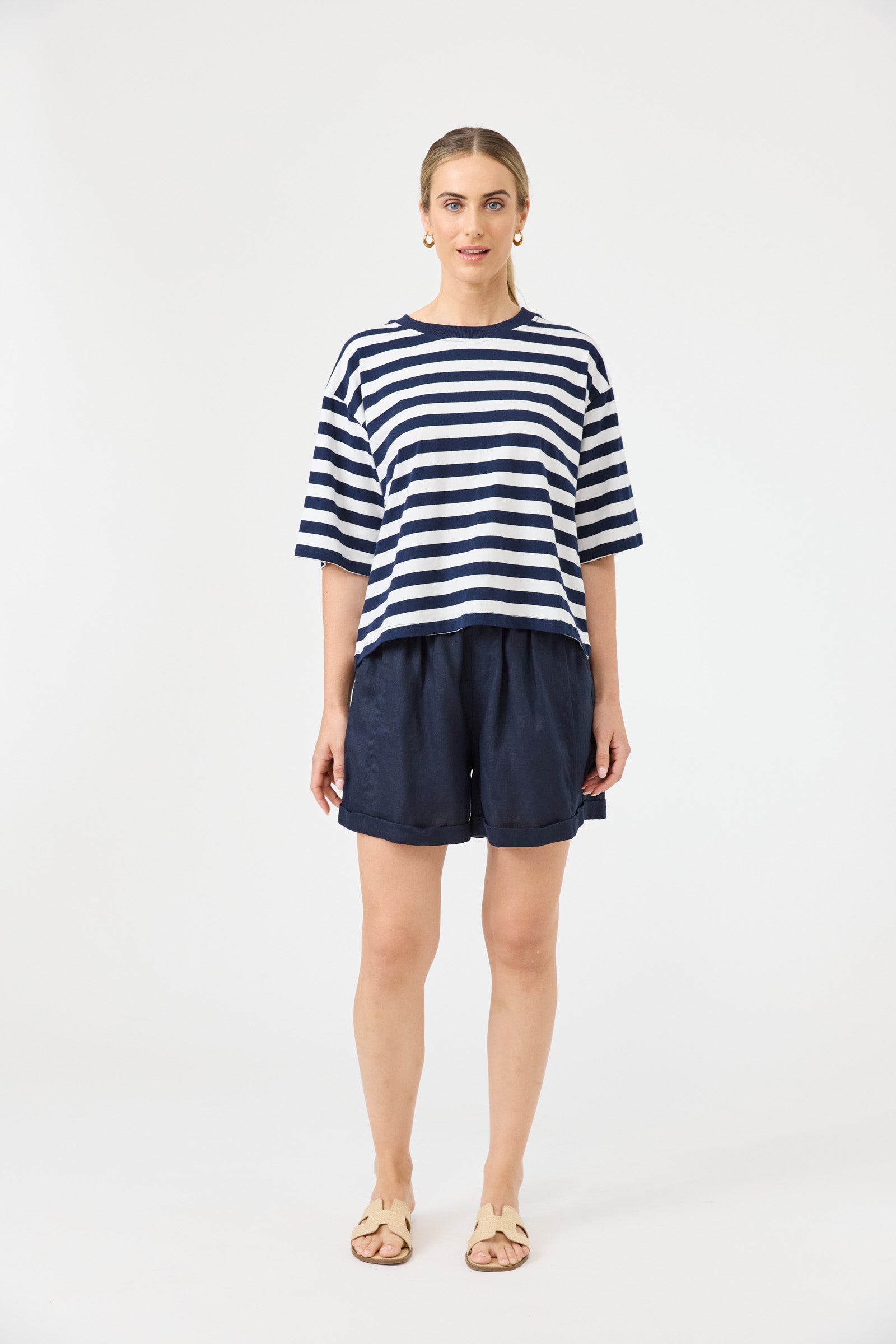 STUDIO STRIPE TSHIRT INDIGO