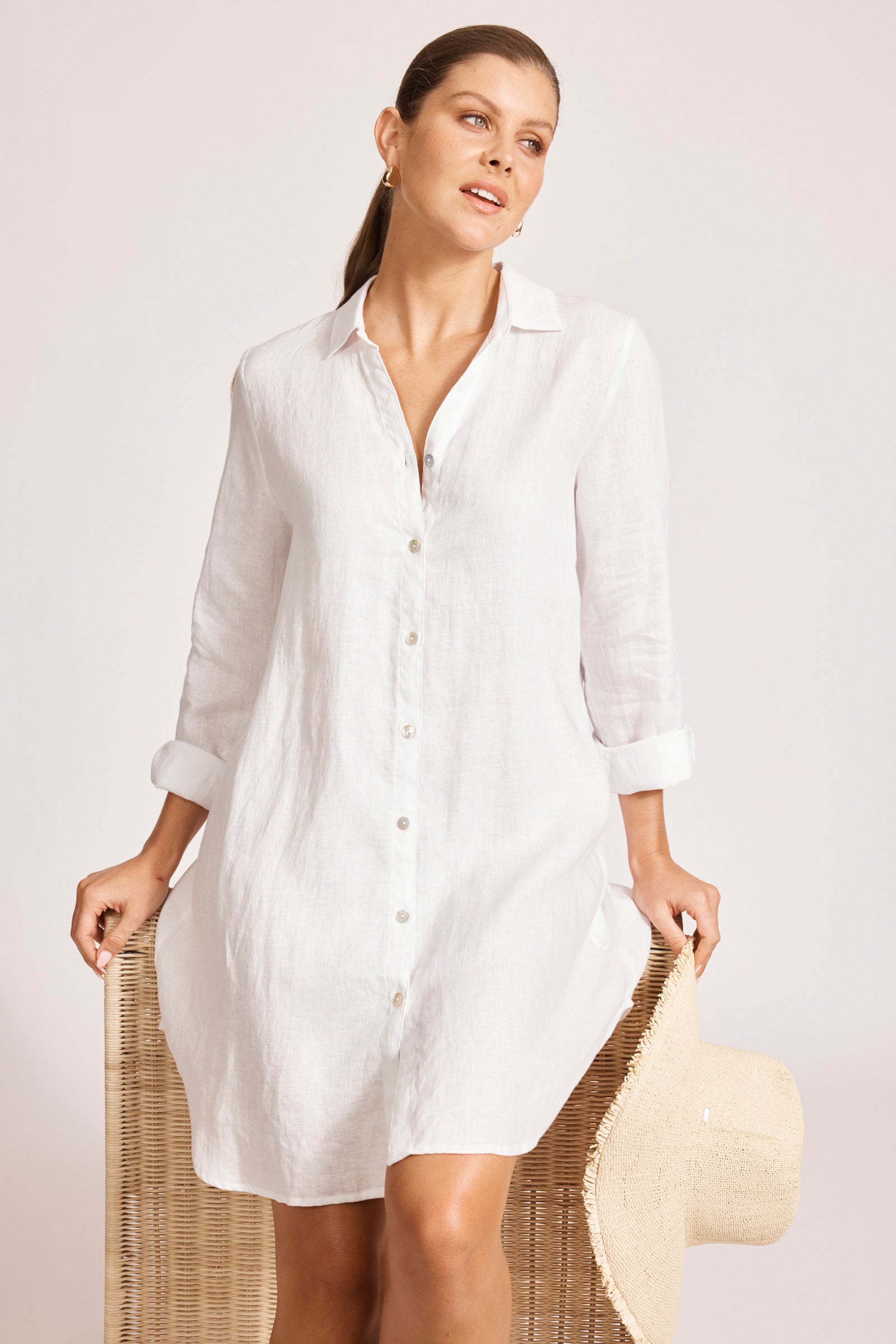 MIRAMAR SHIRT DRESS WHITE