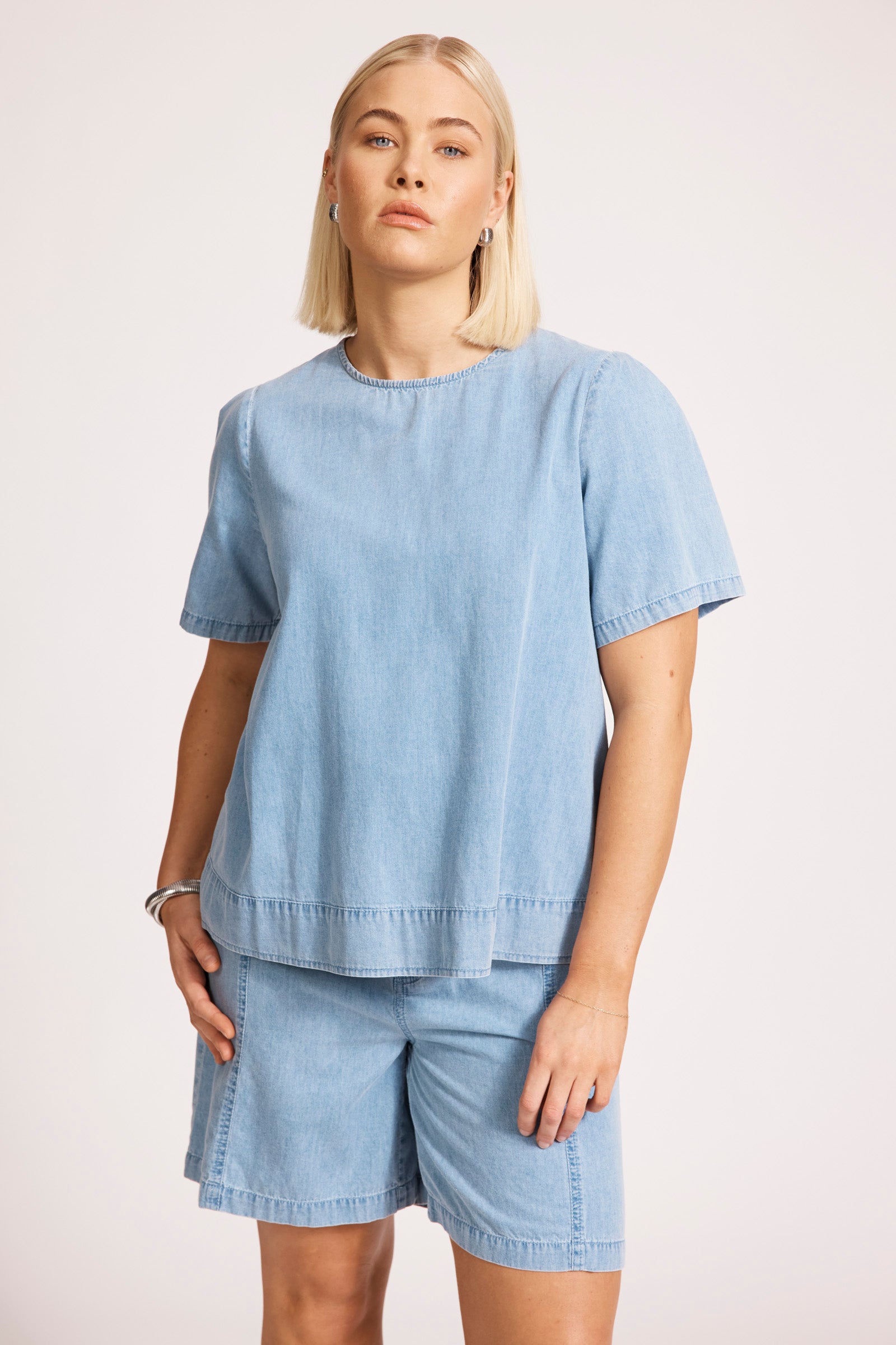 MELENIA DENIM TOP DENIM