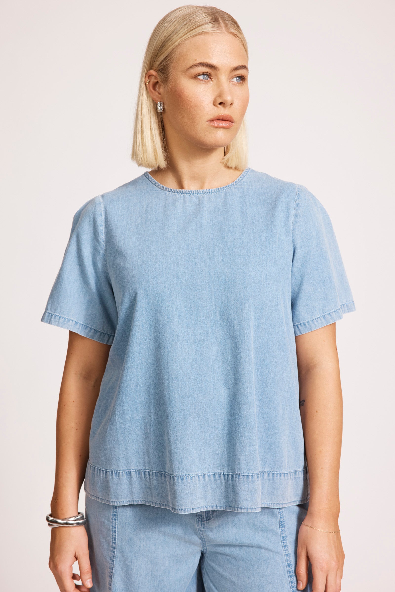 MELENIA DENIM TOP DENIM