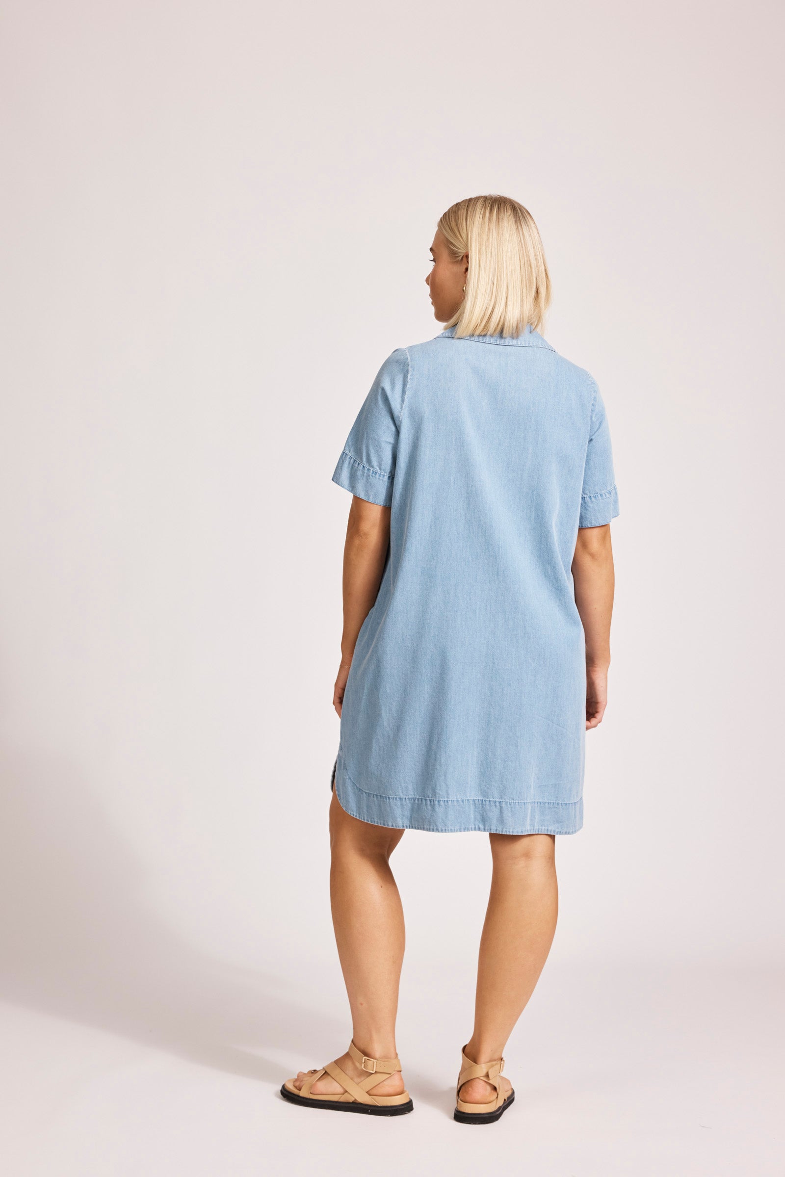 MELENIA DENIM SHIRT DRESS DENIM