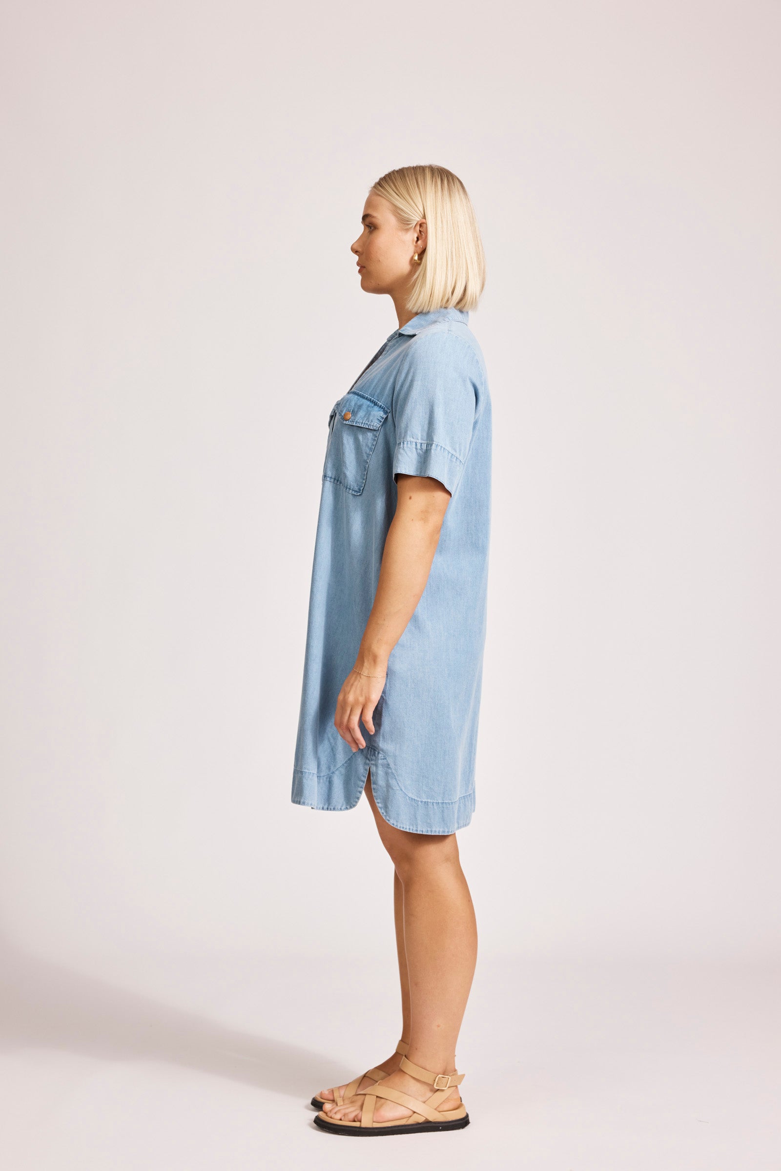 MELENIA DENIM SHIRT DRESS DENIM