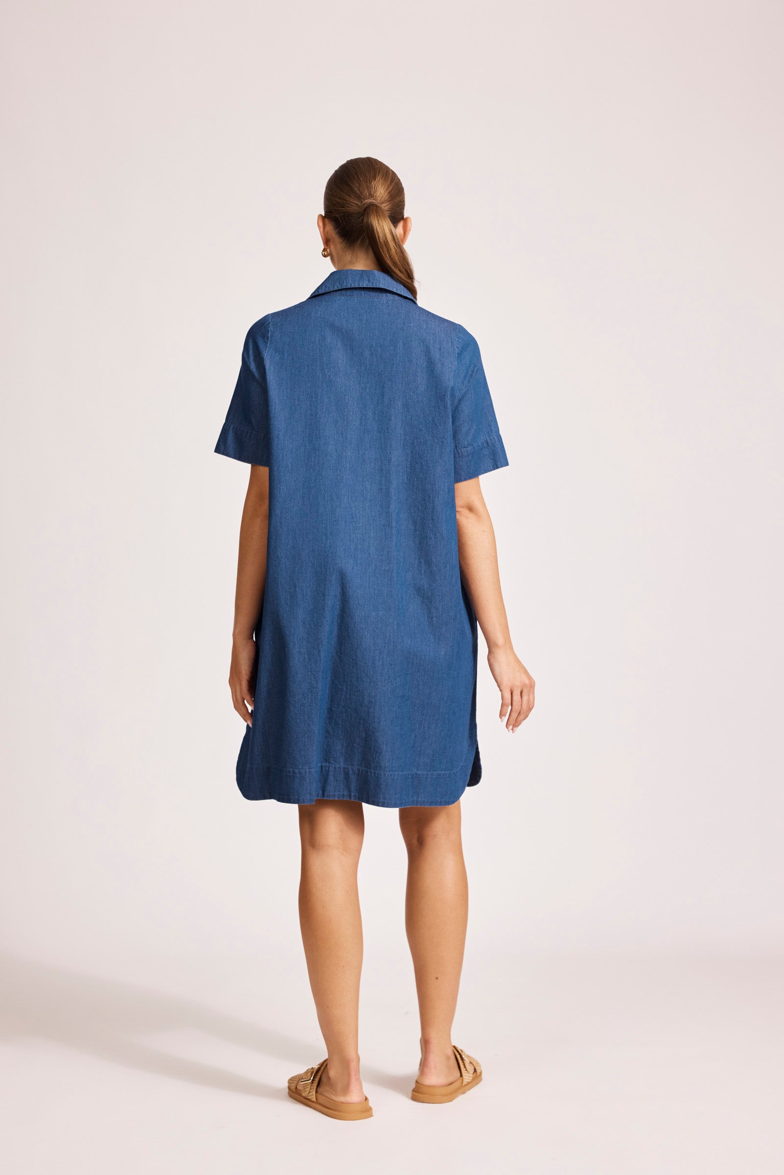 MELENIA DENIM SHIRT DRESS INDIGO
