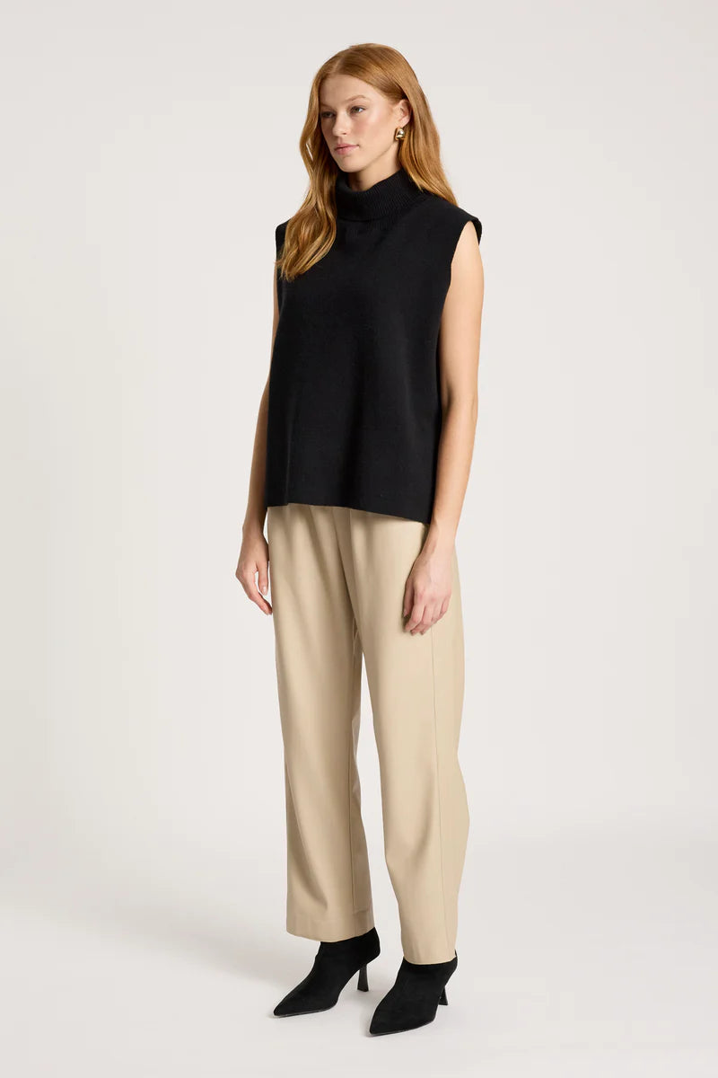 ZALA KNIT VEST BLACK