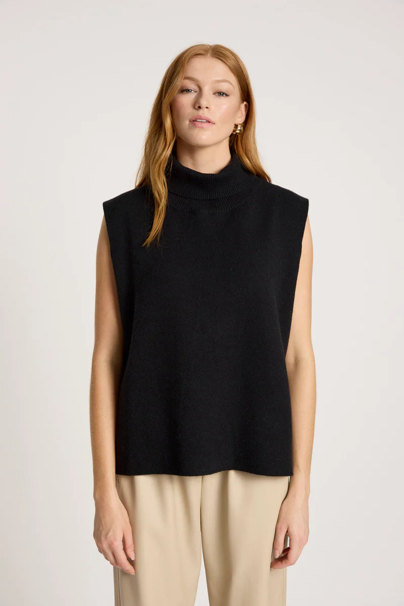ZALA KNIT VEST BLACK