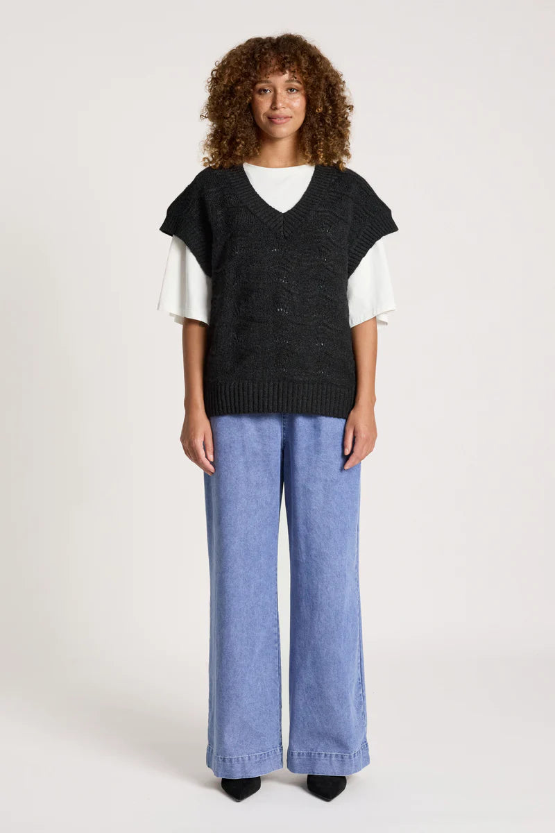 ORIN KNIT VEST BLACK