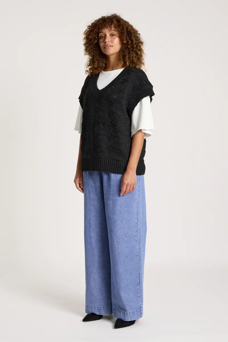 ORIN KNIT VEST BLACK