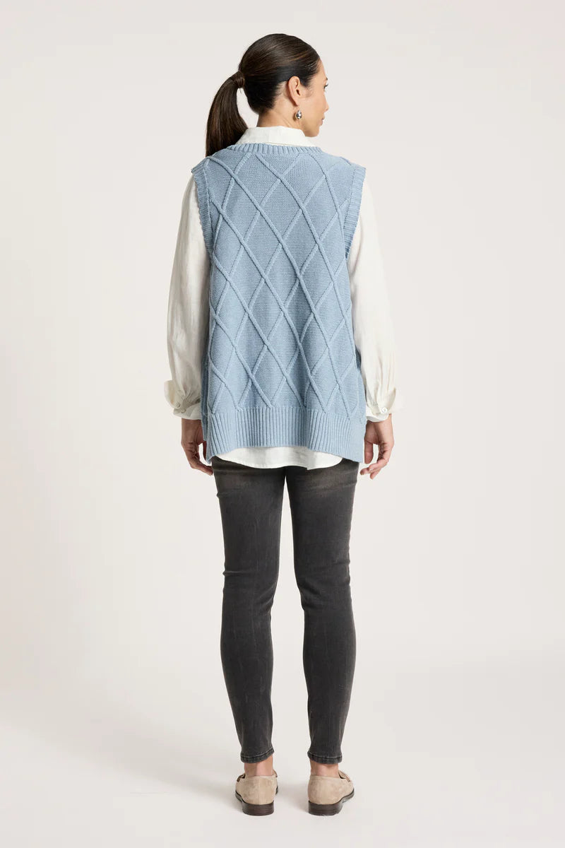 LIORA KNIT VEST LAKE