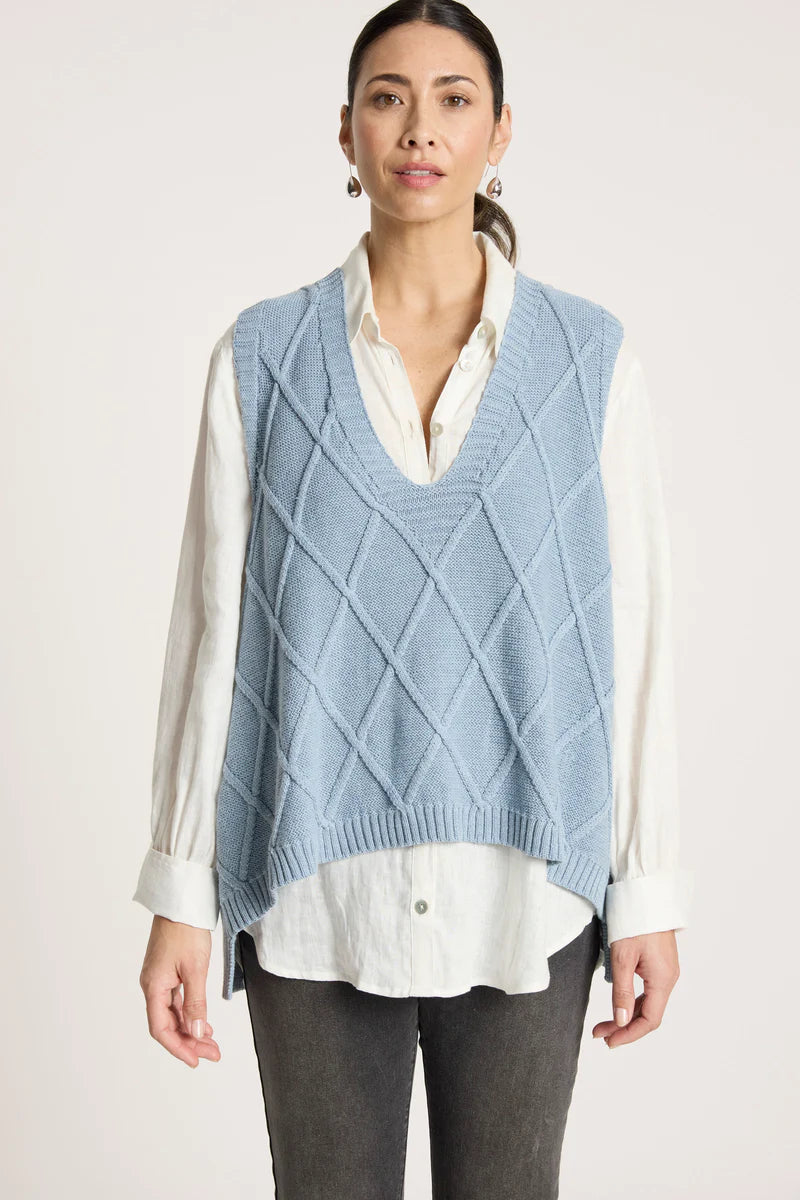 LIORA KNIT VEST LAKE